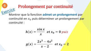 Exercice dApplication sur le quotProlongementquot dune Fonction par Continuité [upl. by Jerusalem]