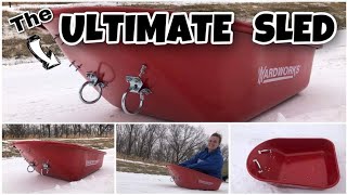 ULTIMATE SLED  Wheelbarrow Snow Sled  DIY snow sled [upl. by Chrisman]