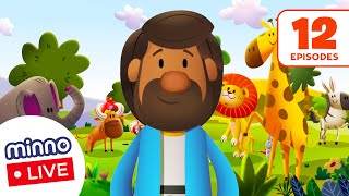 🔴 12 AMAZING Kids Bible Stories from Genesis to Jesus  60 Minutes of Bible Stories for Kids [upl. by Lleruj]