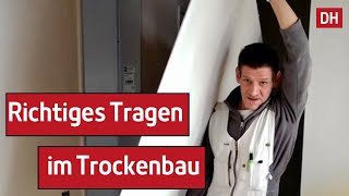 Transport von Rigipsplatten und Dämmung im Treppenhaus  DH – Trockenbau [upl. by Elsinore777]