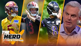 Commanders 49ers in Wild Card Ravens AFC North champs make Colins playoff predictions  THE HERD [upl. by Anestassia]