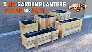 5 DIY Garden Planters  Cheap Easy Fast [upl. by Anissej]