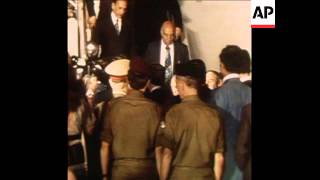 SYND 19 11 77 EGYPTS PRESIDENT SADAT ARRIVES AND IS GREETED [upl. by Aznecniv]