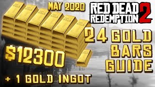 Red Dead Redemption 2  All 24 Gold Bars amp 1 ingot 12300 May 2020 [upl. by Ed46]