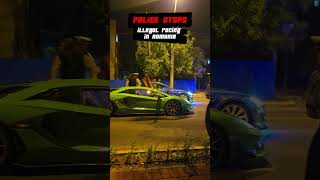 Police stops illegal racing in Bucharest Romania [upl. by Dinse]