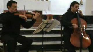 Bach  Violin and cello duo in A minor [upl. by Fesuy]