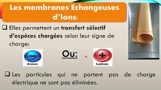 Les Membranes échangeuses dions cations  anions Homopolaires et Bipolaires [upl. by Nylekcaj]