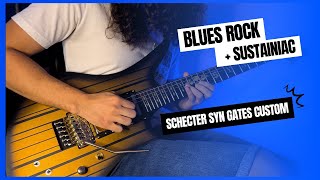 Blues Rock  Sustainiac  Epic E Minor Solo on Schecter Syn Gates Custom [upl. by Arawaj]