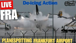 🔴Live Frankfurt Airport Planespotting ❄️Deicing Action❄️ an der Startbahn West livestream [upl. by Niro]