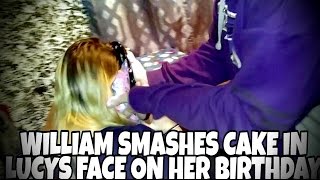 KID SMASHES CAKE IN SISTERS FACE ON HER BIRTHDAY [upl. by Schargel]