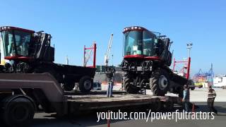 CPX420 Cotton Picker Loading to Truck 2014 [upl. by Ateikan351]