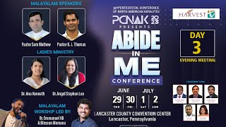 38th PENTECOSTAL CONFERENCE OF NORTH AMERICAN KERALITES  PCNAK 2023  DAY  3  EVENING SESSION [upl. by Ogirdor]