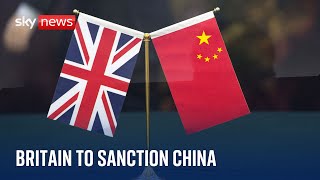 UK to sanction China over democracy and security fears [upl. by Mairhpe599]