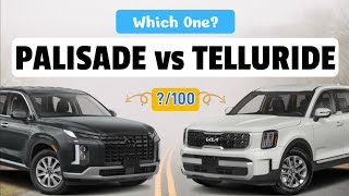 Hyundai Palisade 2023 vs Kia Telluride 2023  Which One [upl. by Yarled28]