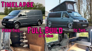 DIY Camper Van Conversion Full Build Timelapse VW T5 Transporter Volkswagen Timelapse [upl. by Jacklin]