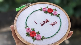 SIMPLE EMBROIDERY GIFT IDEA FOR BEGINNERS easyhandembroidery handembroidery [upl. by Drawde]