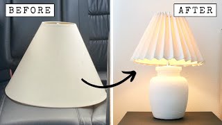 EASY No Sew DIY PLEATED lamp shade [upl. by Caiaphas]