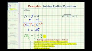 Ex 1 Solve a Basic Radical Equation  Square Roots [upl. by Ailina]