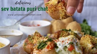 sev batata puri recipe  how to make sev poori chaat at homemumbai sev puri recipe [upl. by Ati]