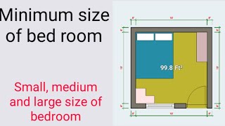 Minimum size of bedroom standard size of bedroom Civil site knowledge [upl. by Akiram]