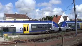 Les trains du 5 août en fin daprèsmidi en gare dEtaplesleTouquet [upl. by Theodora]