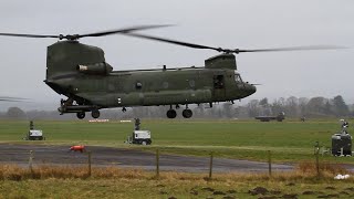 Royal Netherlands Air Force Chinooks KONINKLUKE LUCHTMACHT KLU Carlisle Startup to Take off [upl. by Hsac]