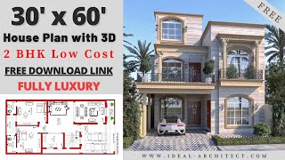 30x60 House Design 3D  30x60 House Plan  8 Marla House Design  30 60 House [upl. by Riobard]