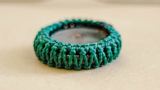 como engarzar piedra sin ranura en macrame  How to Wrap a Stone [upl. by Akehsyt]