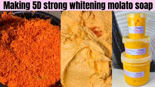 How to make 5D strong whitening molato soapbest whitening soap that you can use without lotion [upl. by Eninnaj]