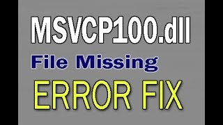 Fix MSVCP100dll File Missing Error 100 Working [upl. by Maillw566]