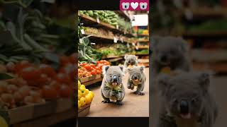 Koalas in fruit store koalas cuteanimals animalshorts koalabears shorts short viralshorts [upl. by Oriel60]