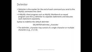 Delimiter in SQL DBMS [upl. by Dnaltruoc]