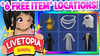 ALL 6 FREE ITEM LOCATIONS in LIVETOPIA Roleplay roblox [upl. by Nakre]