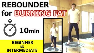 【10min Rebounder WORKOUT】For Weight Loss amp Burning Fat  Trampoline Exercise [upl. by Selrahc]