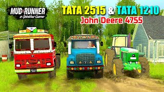 TATA 2515 amp TATA 1210 Truck Trying Hard To Unlock Garage 😱 Spintires Mudrunner  Aftermath Map 1 [upl. by Midan603]