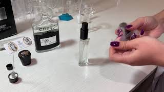 The process of decanting Creed Aventus perfume for different bottles [upl. by Poole]