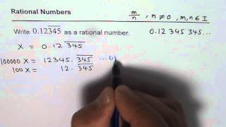 Write 3 Digit Recurring Decimal 012345345 as Rational Number [upl. by Arihsay]