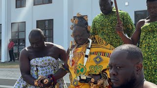 Watch how beautiful Otumfour Osei tutu stepped out for Cape coast fetu Afahye durbar from residence [upl. by Freddi482]