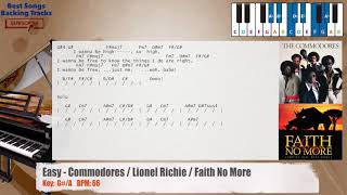 🎹 Easy  The Commodores  Lionel Richie  Faith No More Piano Backing Track with chords and lyrics [upl. by Eetnod615]