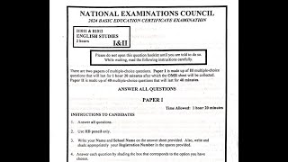 2024 BECE Junior Waec English Studies Paper 1 Comprehension [upl. by Salman]