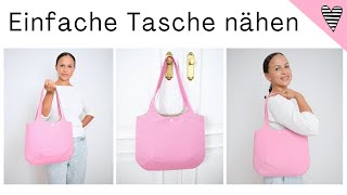 Einfache Tasche nähen mit Schnittmuster Anfänger geeignet  DIY MODE [upl. by Dalt]