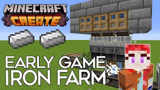 Minecraft Create Mod 1201 Automatic IRON FARM Very Easy and Early Game [upl. by Adniles]