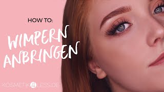 Falsche Wimpern anbringen für Anfänger  How To  kosmetik4lessde [upl. by Irrek483]