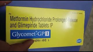 GlycometGP1 Tablet  Metformin Hydrochloride ProlongedRelease and Glimepiride Tablets IP Glycomet [upl. by Johiah]