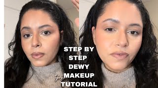 How to do Dewy base makeup look step by step for begginnersDewy foundation foundation for dry skin [upl. by Terza790]