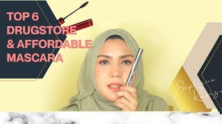 TOP 6 DRUGSTORE AND AFFORDABLE MASCARA [upl. by Ikcaj]