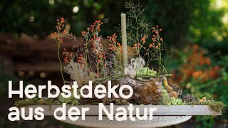 DIY Herbstdekoration Baumstamm mit Naturmaterialien gestalten 🍁✨ [upl. by Henke22]