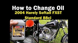 FAST  How to Change Oil on a 2004 Harley Softail FXST Standard [upl. by Horatio]