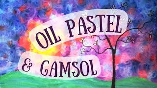 Can You Use Gamsol with Oil Pastel  Abstracted Landscape [upl. by Bryn]