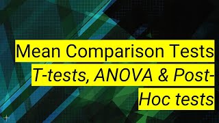 SPSS 9 Mean Comparison Tests  Ttests ANOVA amp PostHoc tests [upl. by Reina]